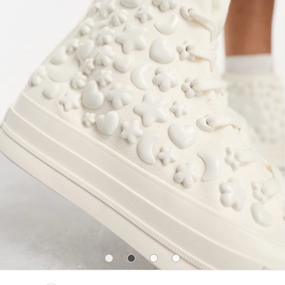 Converse Chuck Taylor Platform 3D Floral White Youth Kawaii Y2K Styl Sz 5 Preppy - Picture 11 of 11